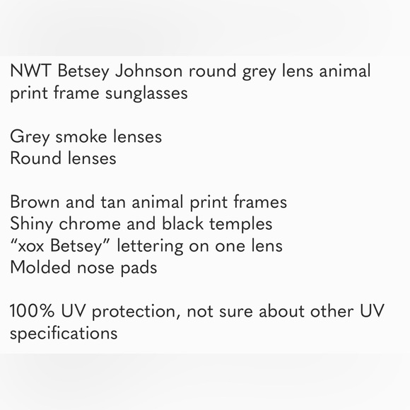 Betsey Johnson Round Animal Print Sunglasses NWT’s - Picture 5 of 5